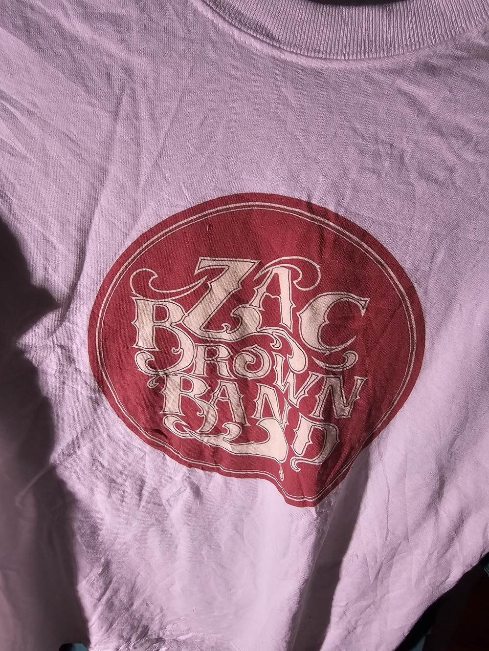 Gildan Pink Tee with Blue Logo Tag